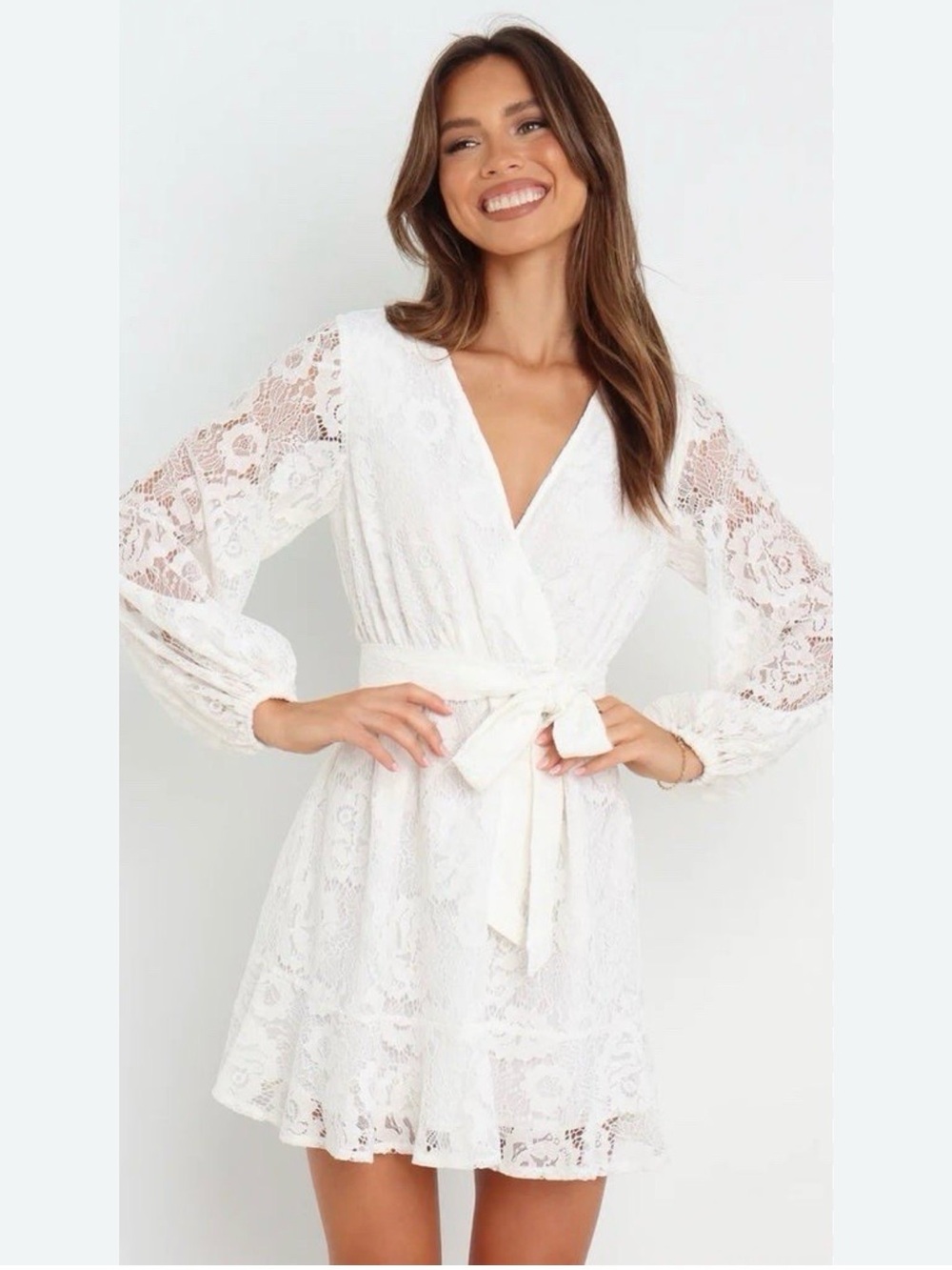 Petal & Pup White Lace Mini Dress